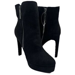 NEW Guess Dejah3 Stiletto Heel Boot in Black Fabric For Women's Size 7 1/2